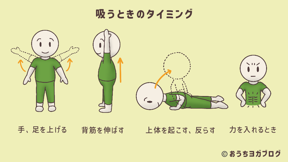 イラスト図解・吸うときの体の動き